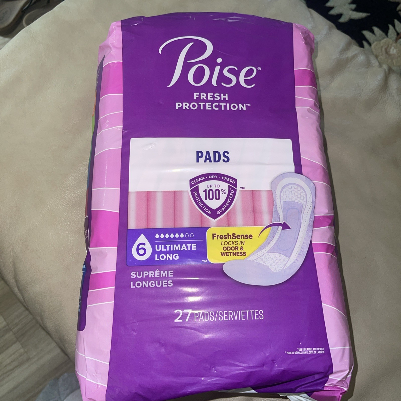 Poise Fresh Protection Ultimate Supreme (6) Long Pads – 27 Count