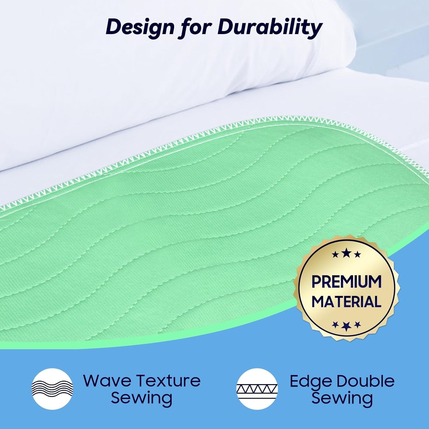 2 Pack 36” x 54” Extra Heavy Absorbency Washable Underpads, Waterproof Nursin…