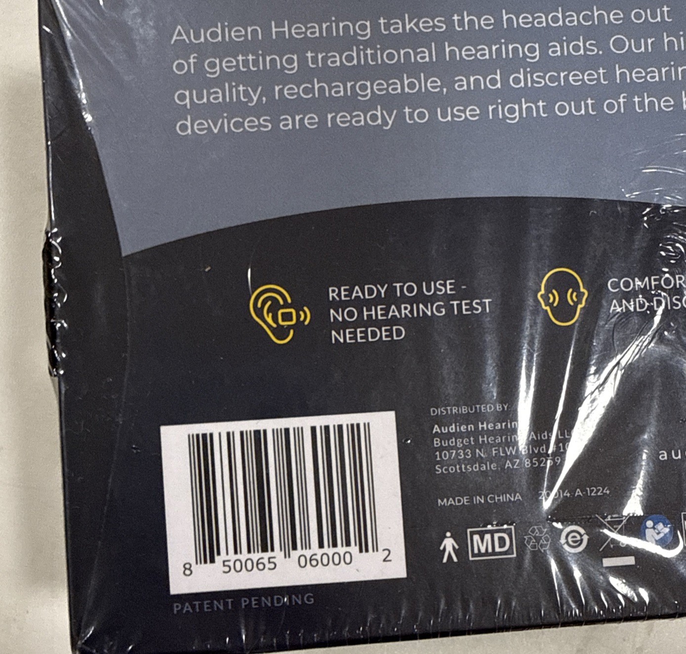 SEALED Audien Atom One OTC Hearing Aids Wireless – Rechargeable – Beige