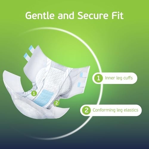 4-5XL Bariatric Adult Diapers – 8 Disposable Briefs, Stretchable Tabs, Maximum A
