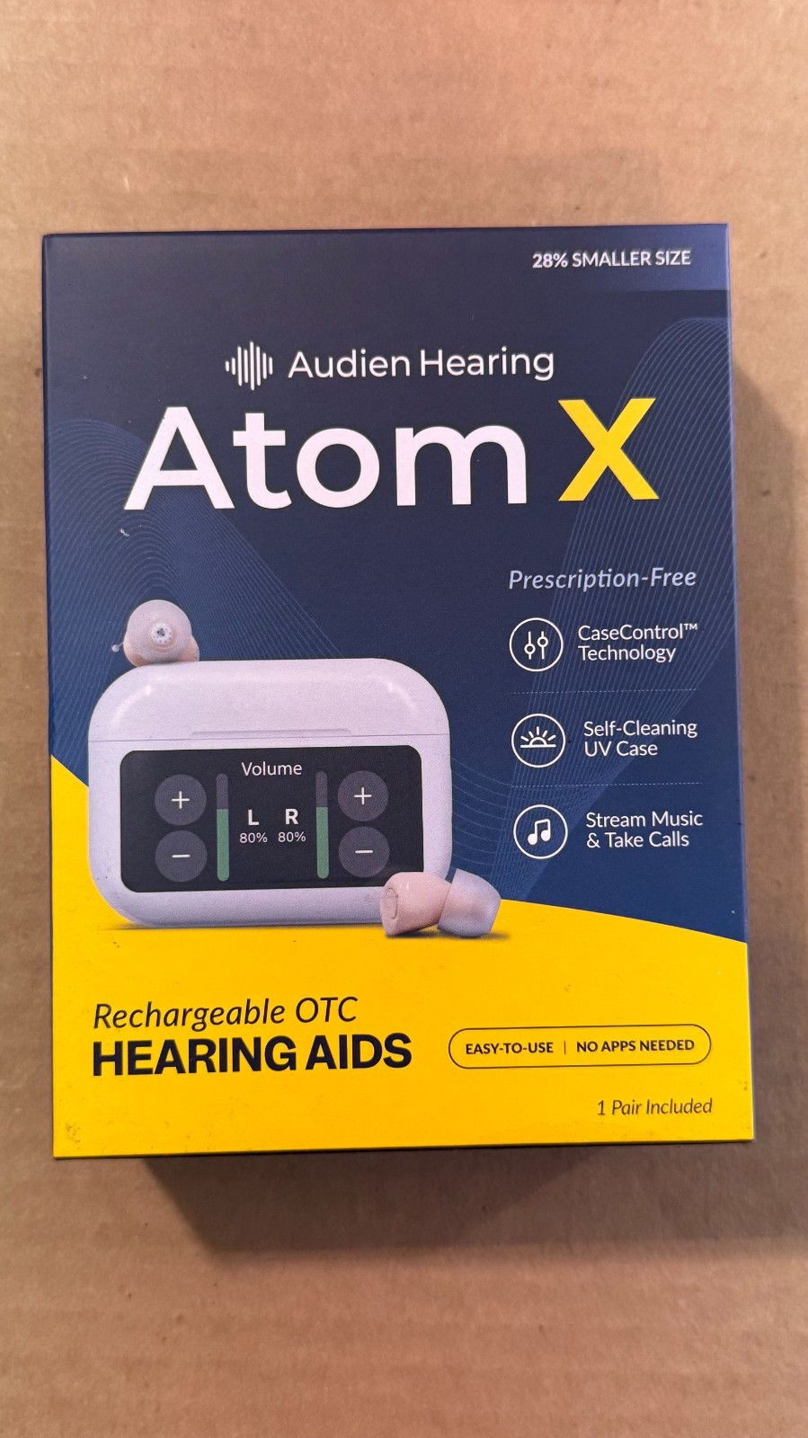 Audien Hearing Atom X Rechargeable Hearing Aids OTC