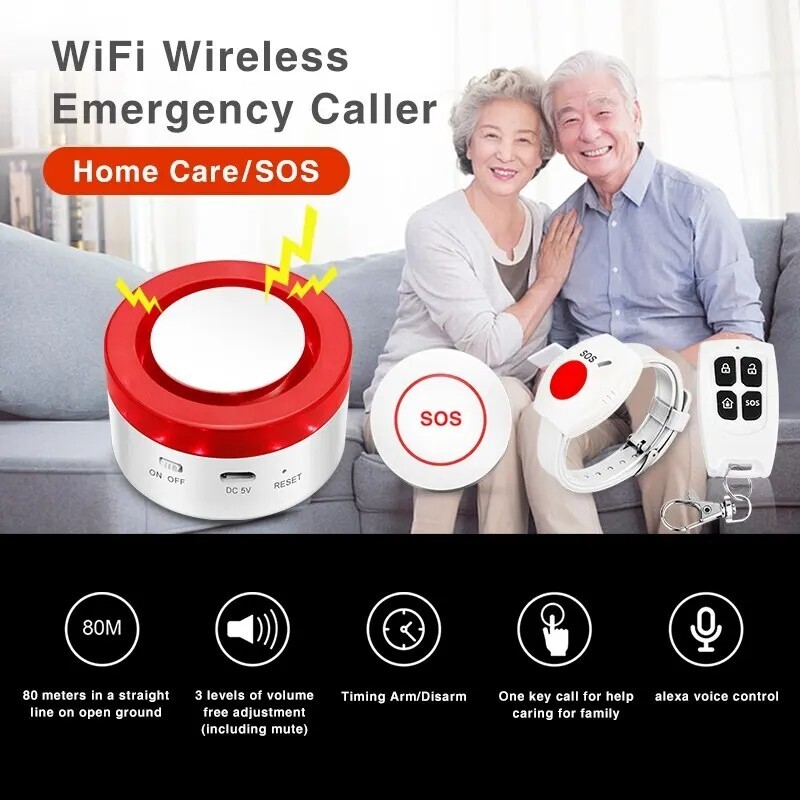 Panic Button RF 455mhz SOS Bracelet Emergency Button For Elderly Alarm Watch Aid