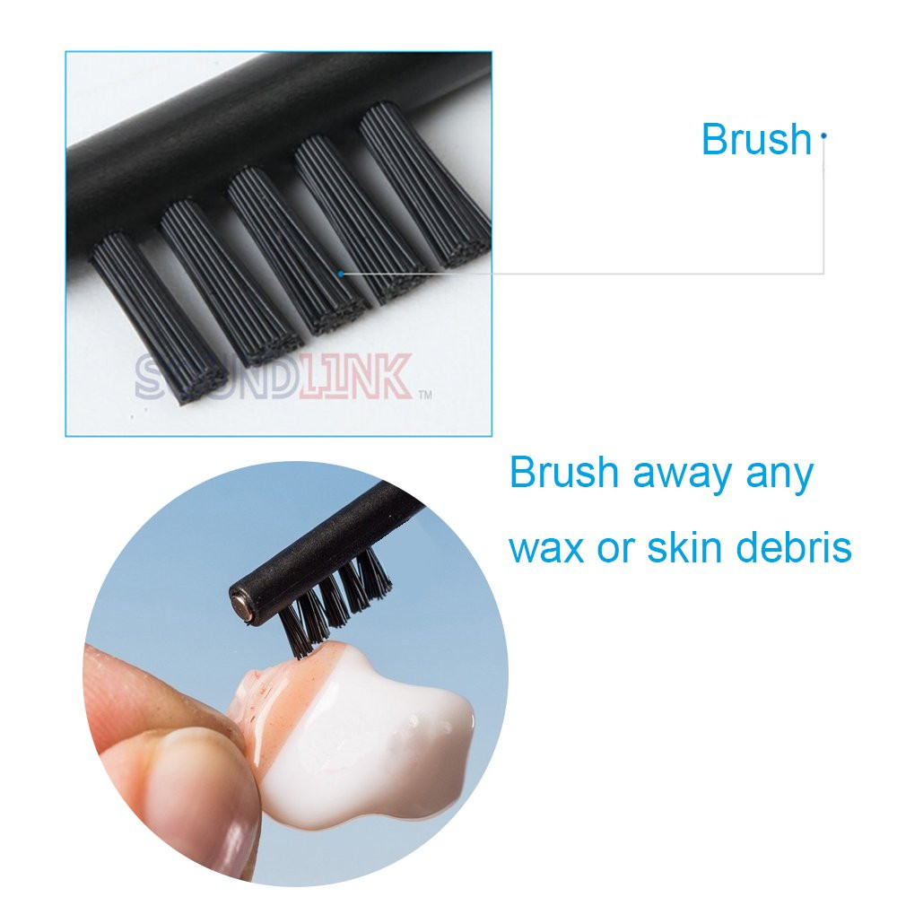 3 Pack Hearing Aid Cleaning Brush Wax Loop Magnet Tool for BTE ITE ITC