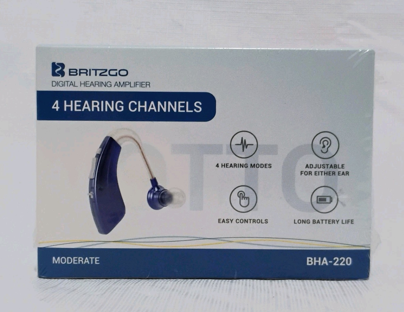Britzgo Digital Hearing Amplifier BHA-220 4 Channels Adjustable Moderate-New