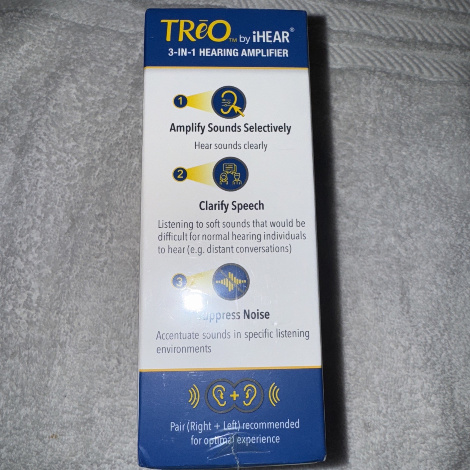 TReO by iHEAR 3-in-1 HEARING AMPLIFIER (LEFT EAR) Amplify Sound Clarify Speech