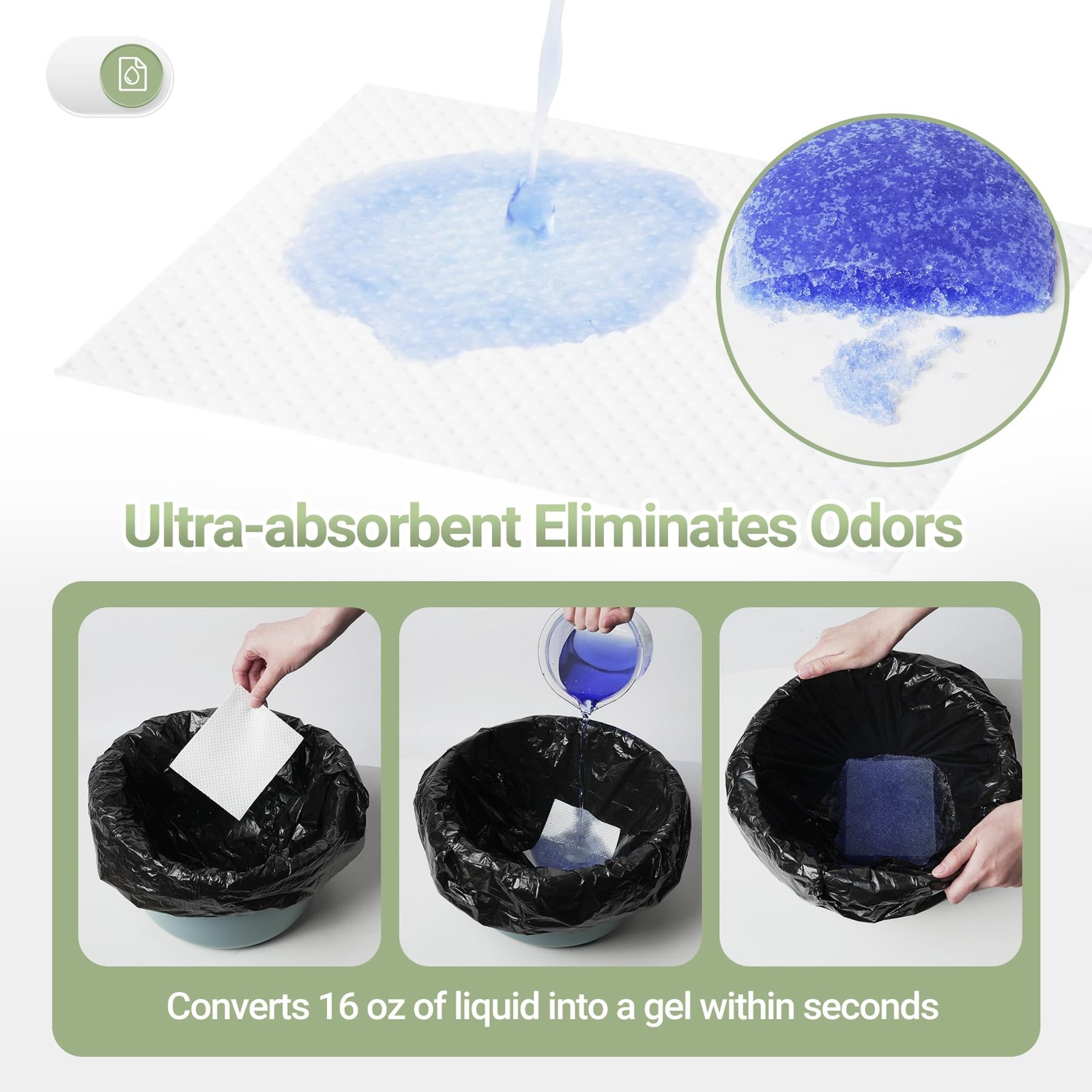 Commode Liners with Absorbent Pads, 100 Bedside Commode Liners and 40 Commode Pa