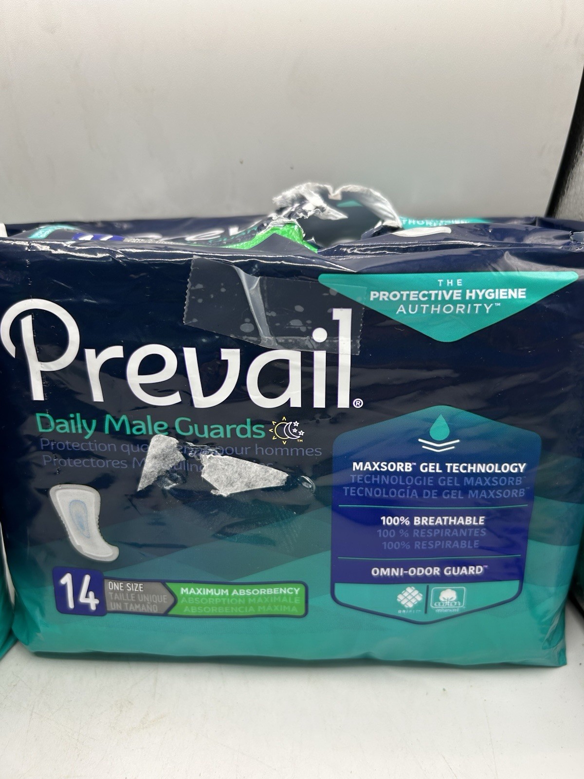 Prevail Daily Male Guards, Incontinence, 100% Breathable Cotton, Omni-Odor Guard