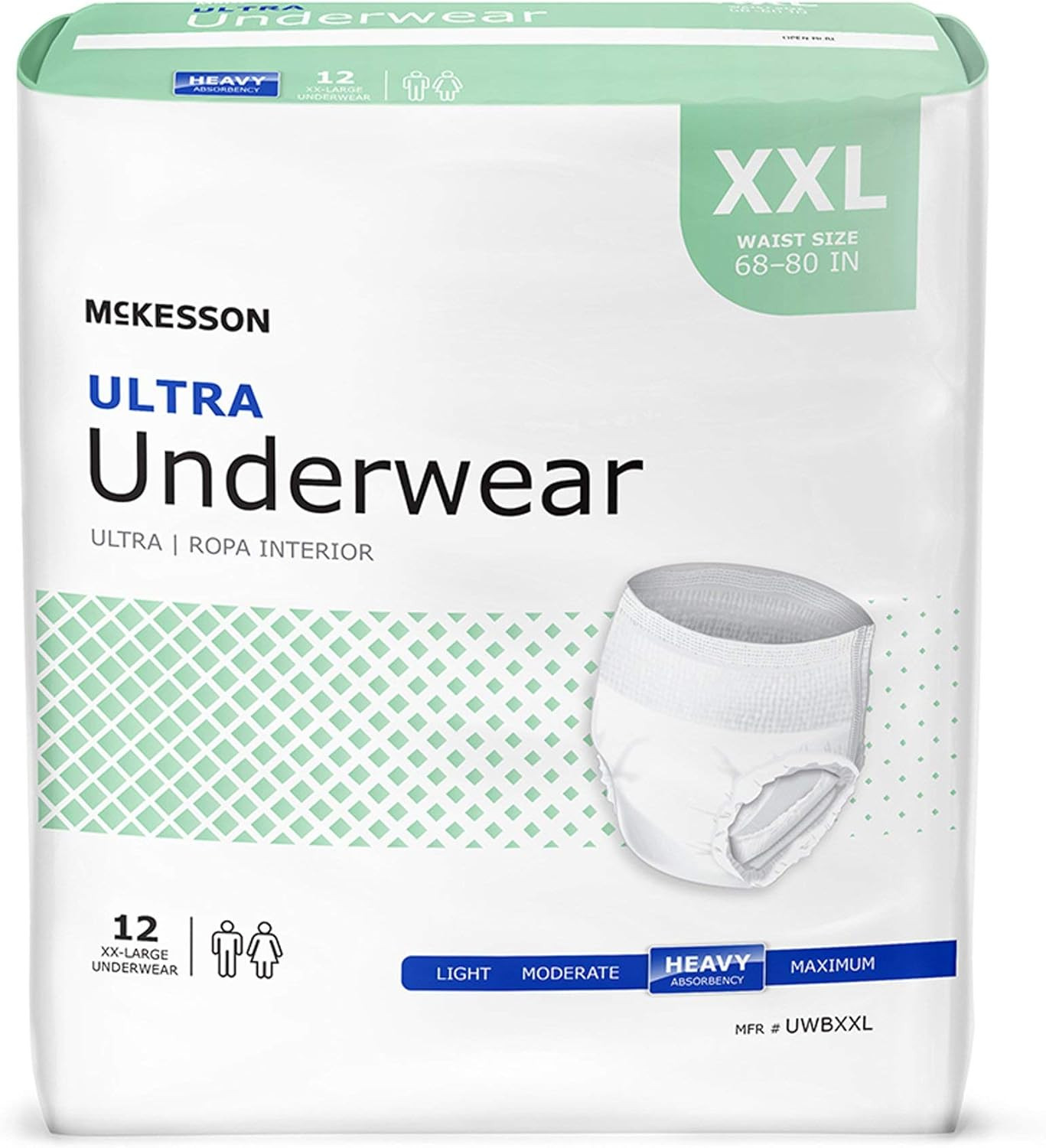 Ultra Incontinence Underwear, [48 Count], Heavy Absorbency, XXL, 68-80 In. Unis