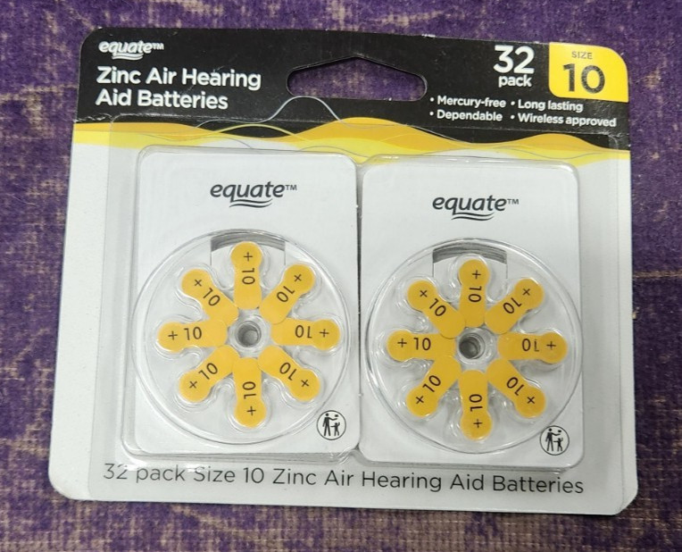 Equate Hearing Aid Batteries Size 10 32 Pack | Exp 06/2027 Sealed