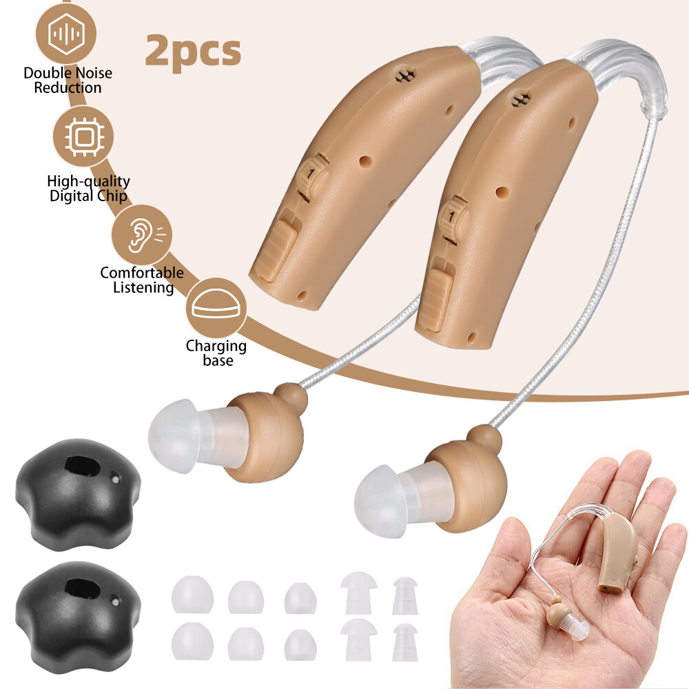 Rechargeable Invisible Hearing Aids Noise Cancelling BTE Digital Sound Amplifier