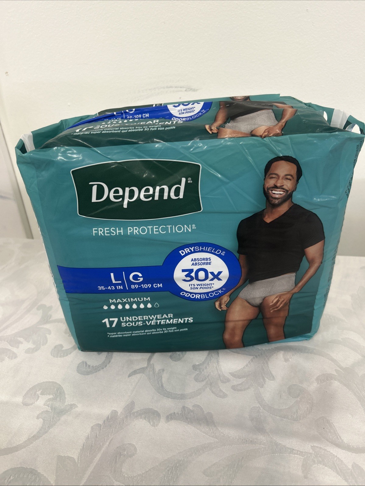 Depend Fresh Protection Disposable Underwear, Men’s Large, 17 Pairs, Ships Free