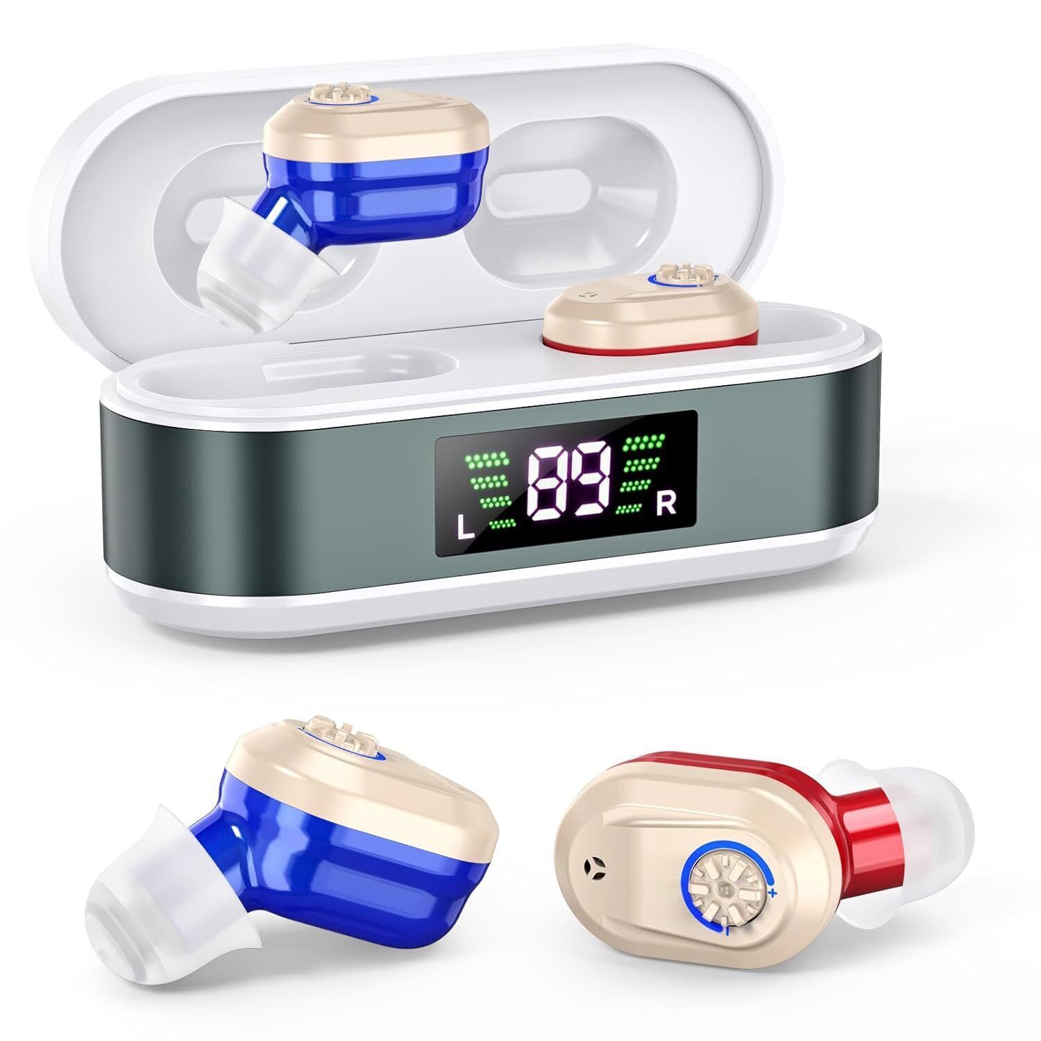 1 Pair Rechargeable Digital Hearing Aids In-Ear Invisible Sound Voice Amplifier