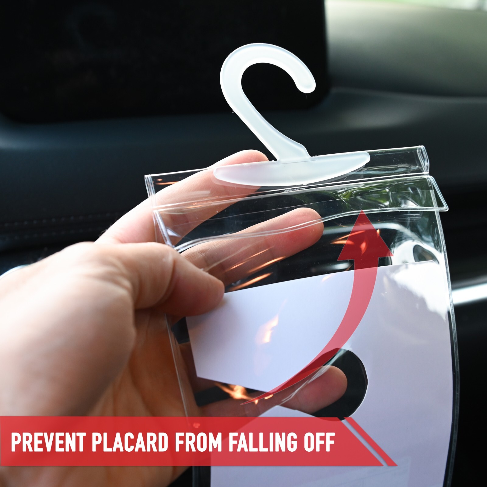2x Handicap Parking Permit Placard Protector Cover Hanger Car Holder Hang Sleeve
