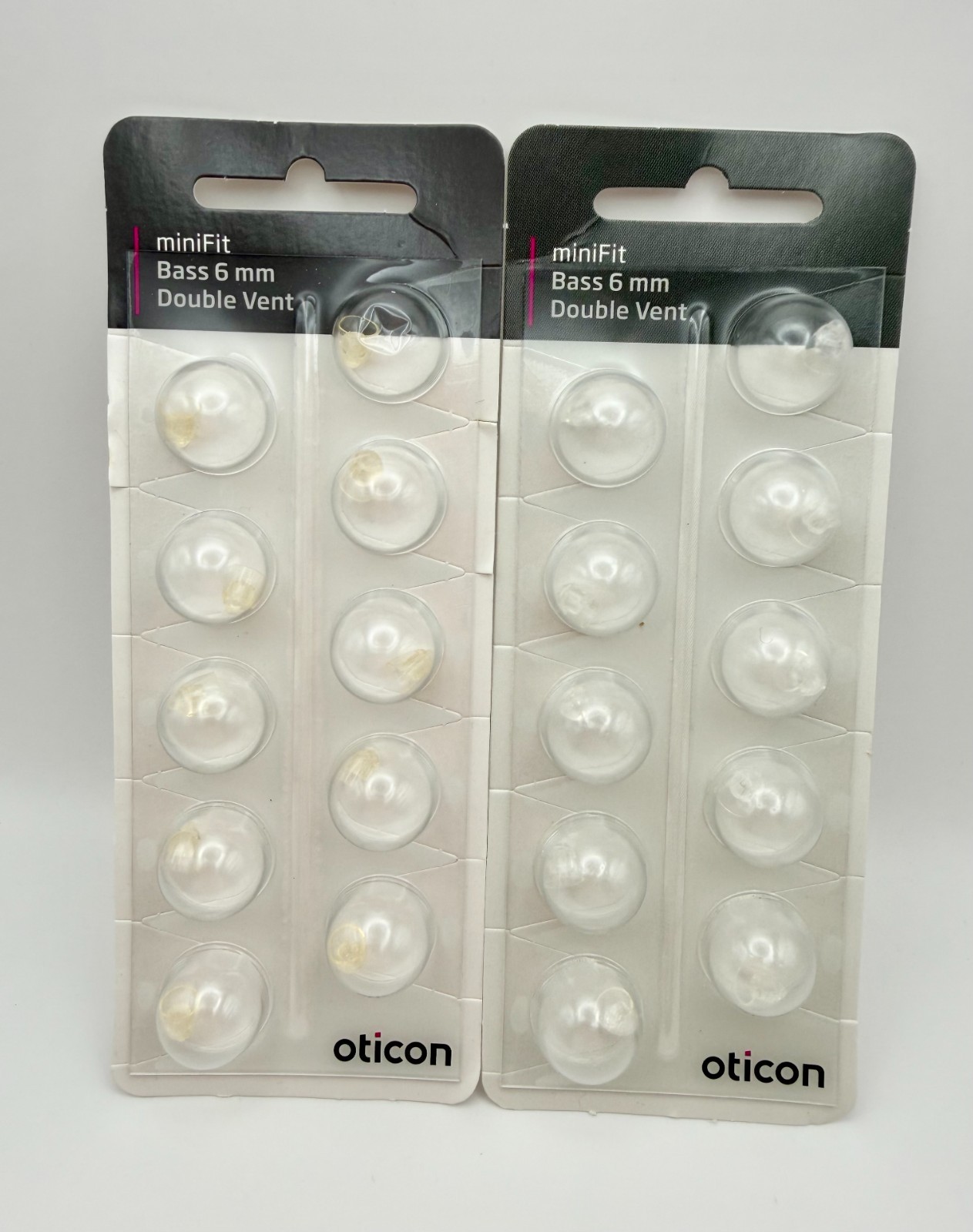 Oticon – MiniFit Bass 6mm Double Vent Domes | 10 Ct Per Pack | 2Pk