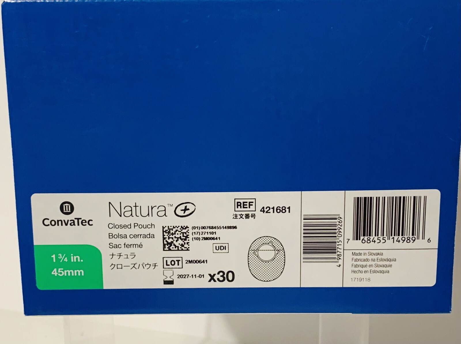 CONVATEC 421681 Sur-Fit Natura Closed-End Pouch 1-3/4″ Flange BOX Of 30