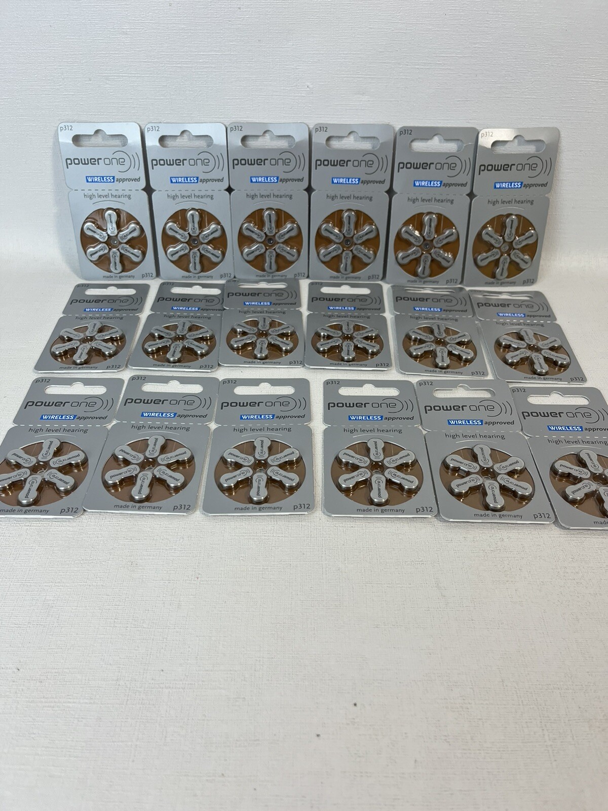 108 x Powerone Mercury Free Hearing Aid Batteries Size 312 Power one Exp 2/2026