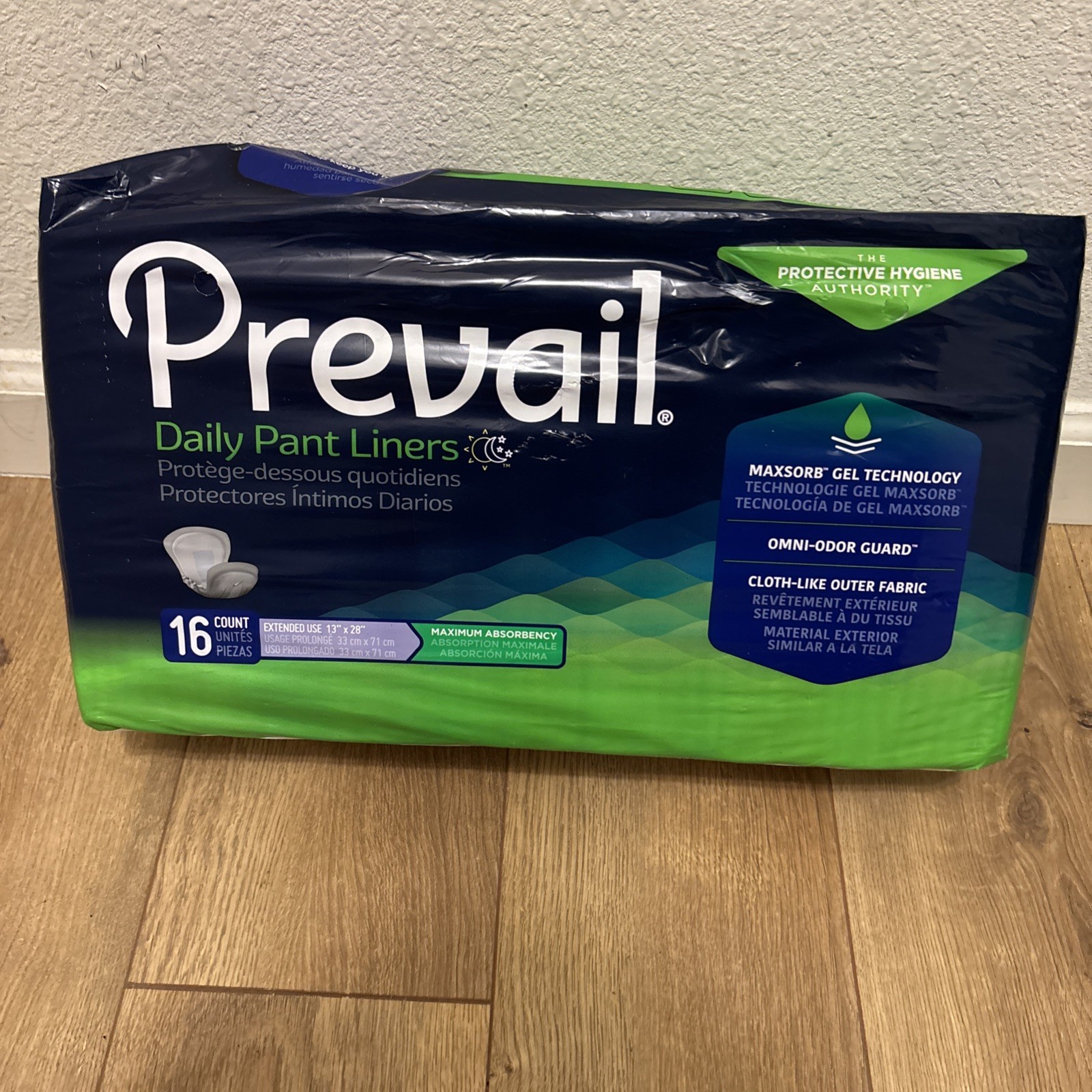 Prevail Pant Liner Elastic Large Plus 13” x 28” – Bag of 16