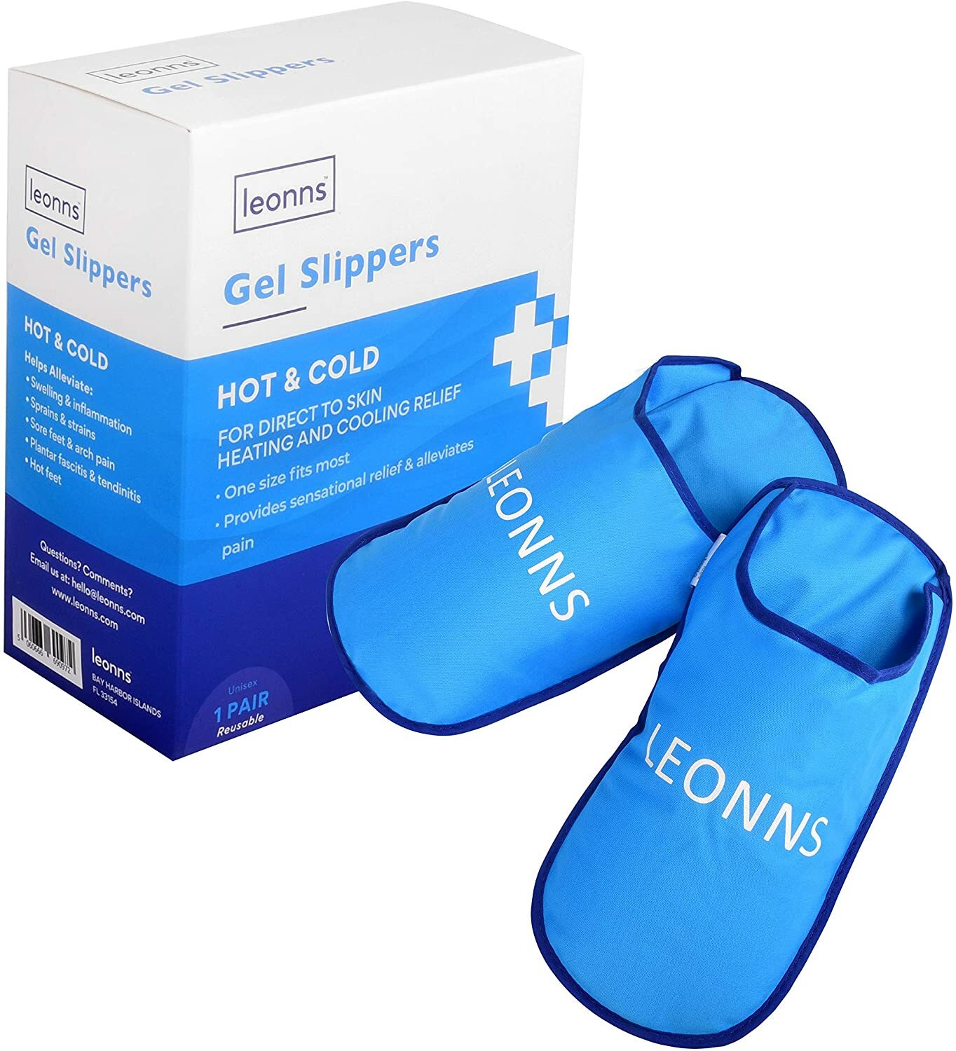 LEONNS Ice Pack Slippers for Feet -Provides Therapy for Foot Pain