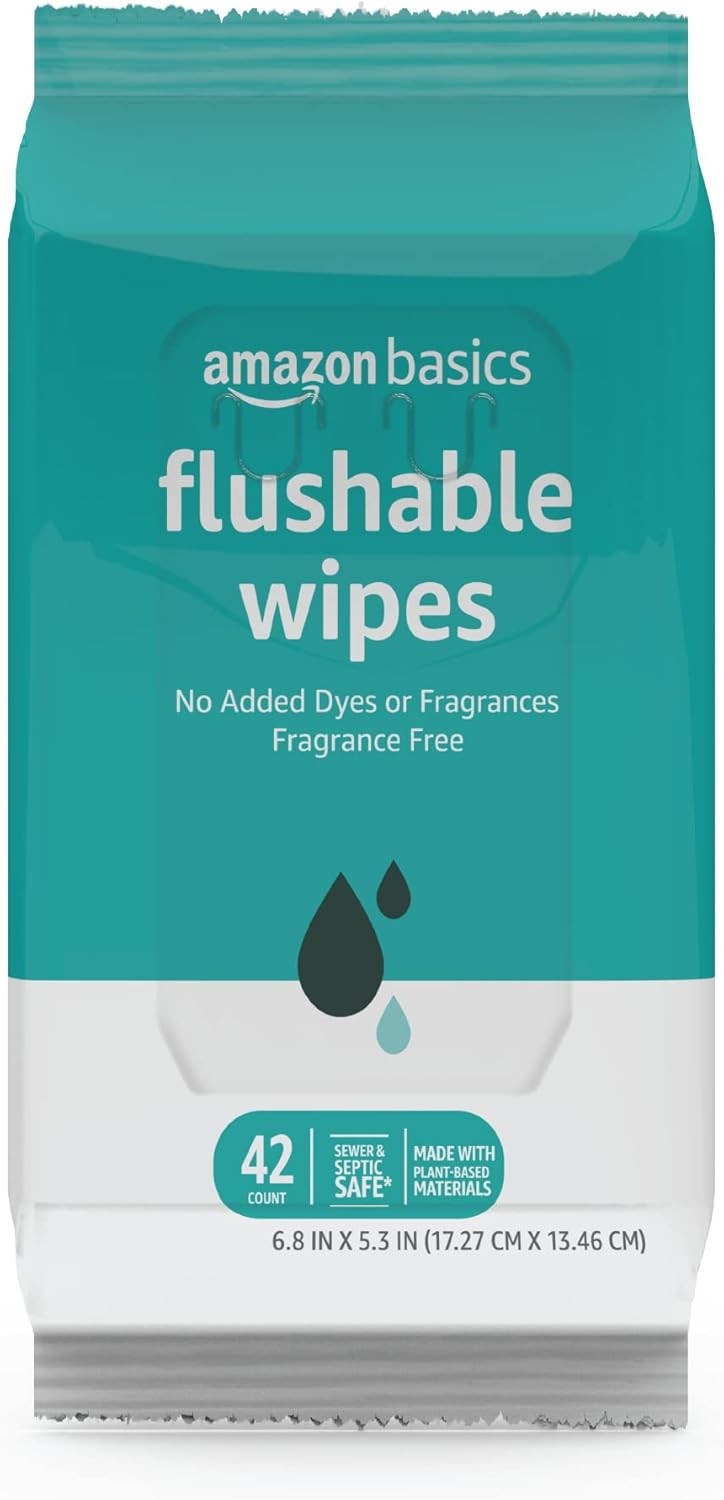 Adult wipes, rinseable, unscented,126 wipes per pack (3 packs,42 wipes per pack)