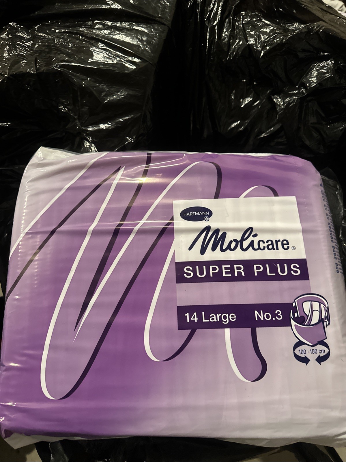 Sealed Pack Of 14 Large Molicare Purple Vintage Plastic Adult Diapers
