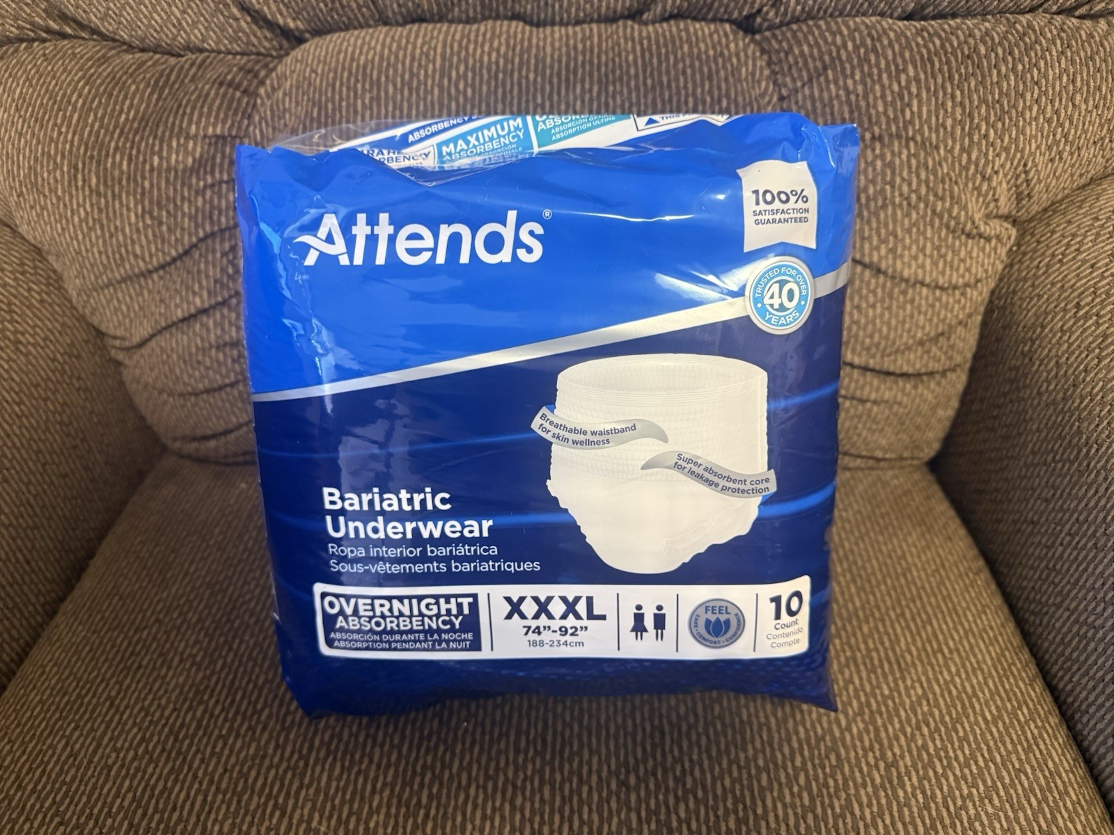 Adult Incontinence Underwear Attends Bariatric XXXL-Large (74–92″) 10 Count