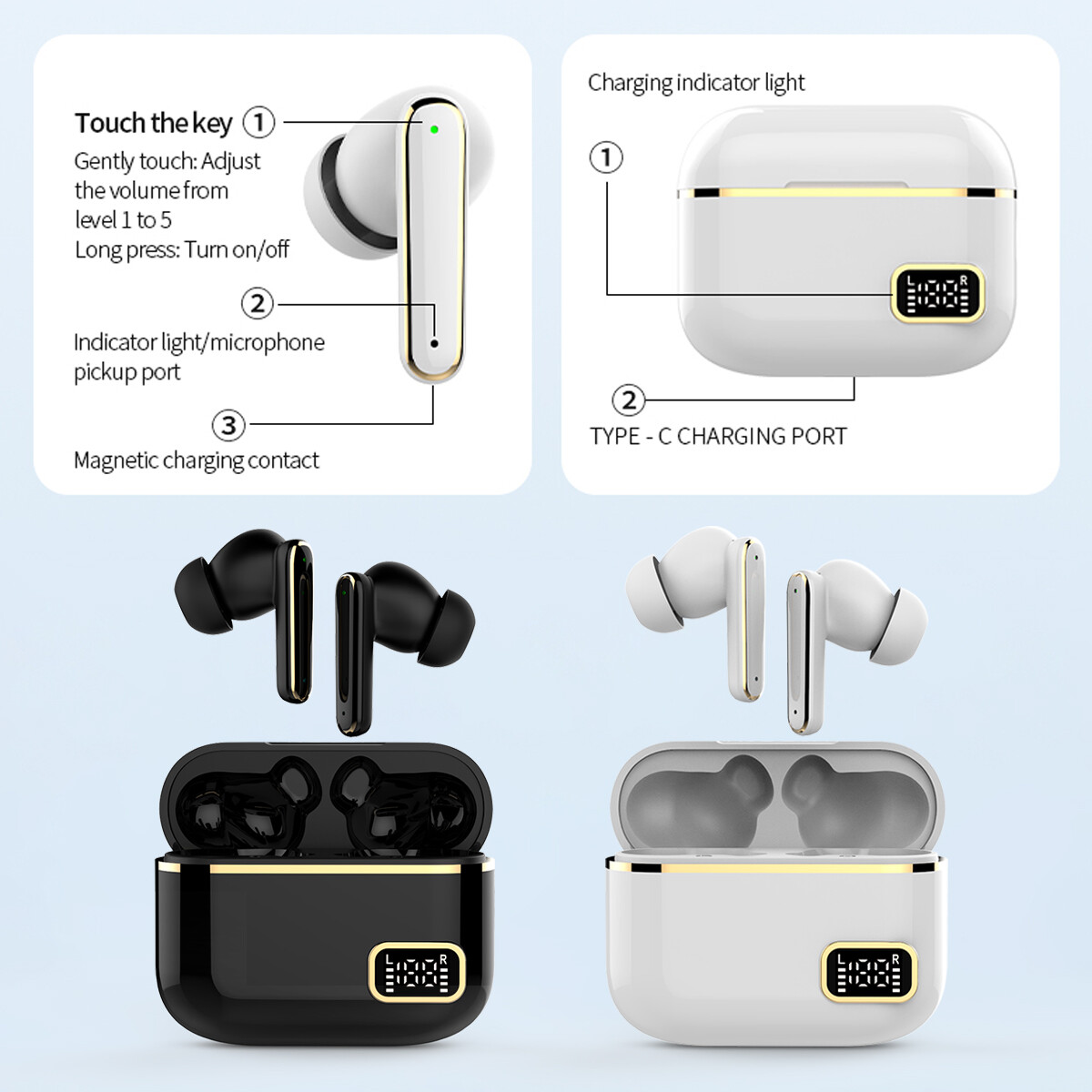 Digital Hearing Aids Noise Cancelling 8 Channel Severe Loss Sound Amplifier ITE