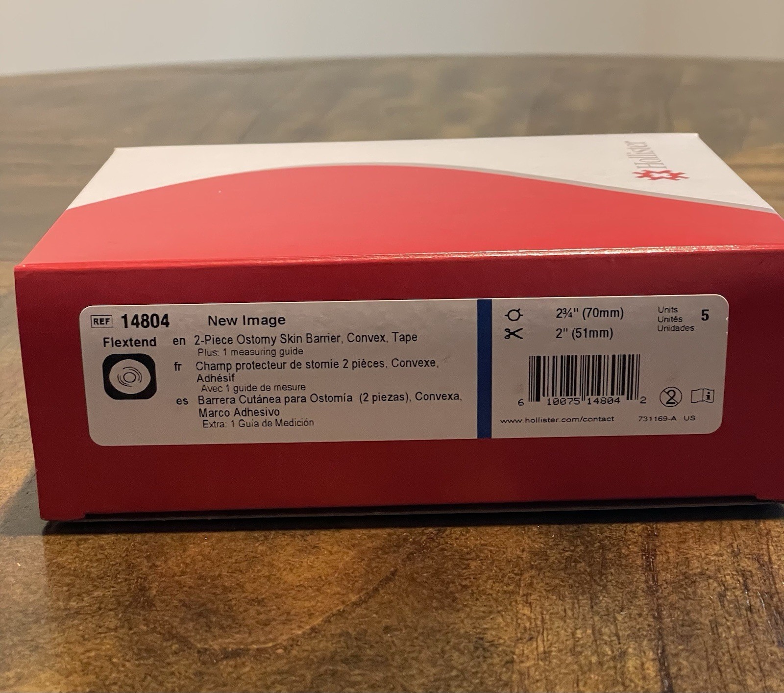 Hollister 14804 New Image Ostomy Barrier 2 3/4″ (70 mm) Flange Exp 2029
