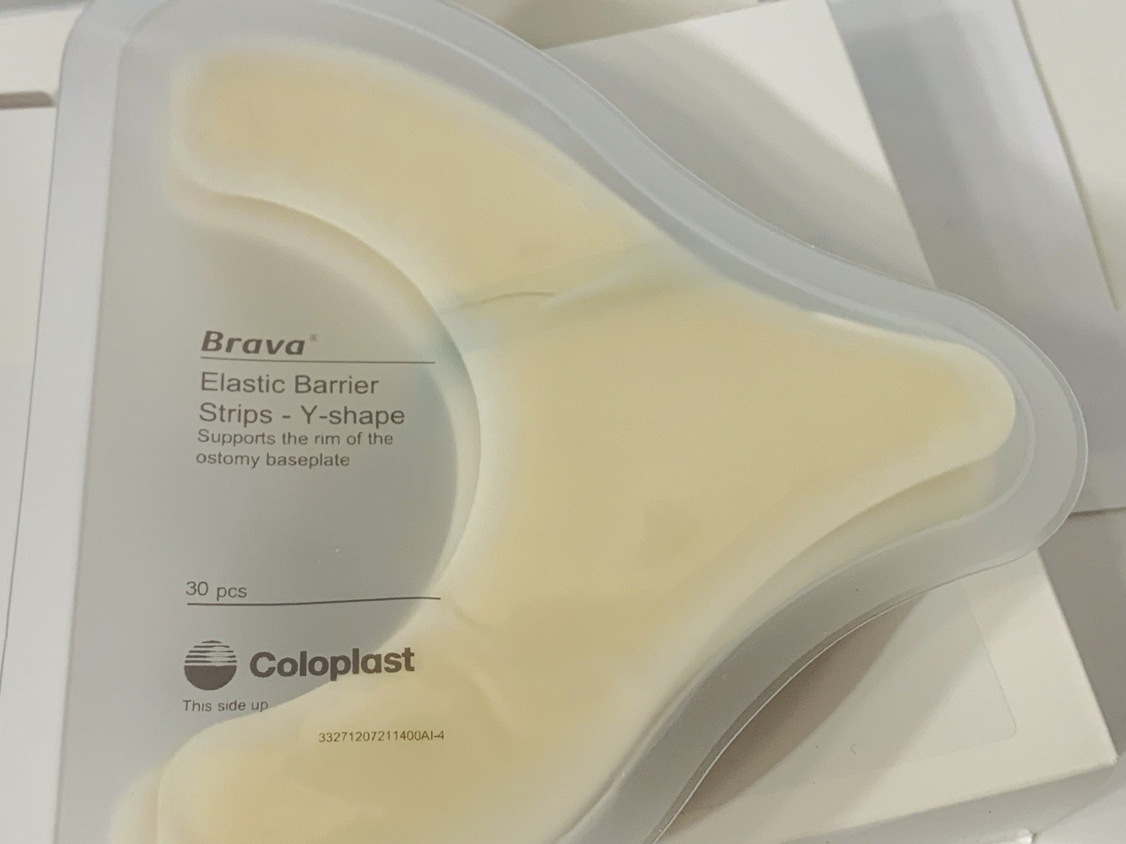 30 Coloplast BRAVA 120721 Elastic Barrier Strips Y Shape Ostomy Care Exp2026/06