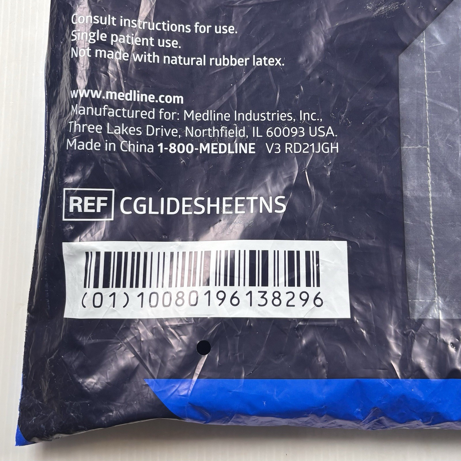 Medline Comfort Glide Repositioning Sheet Low Friction 35″ x 55” New In Bag.