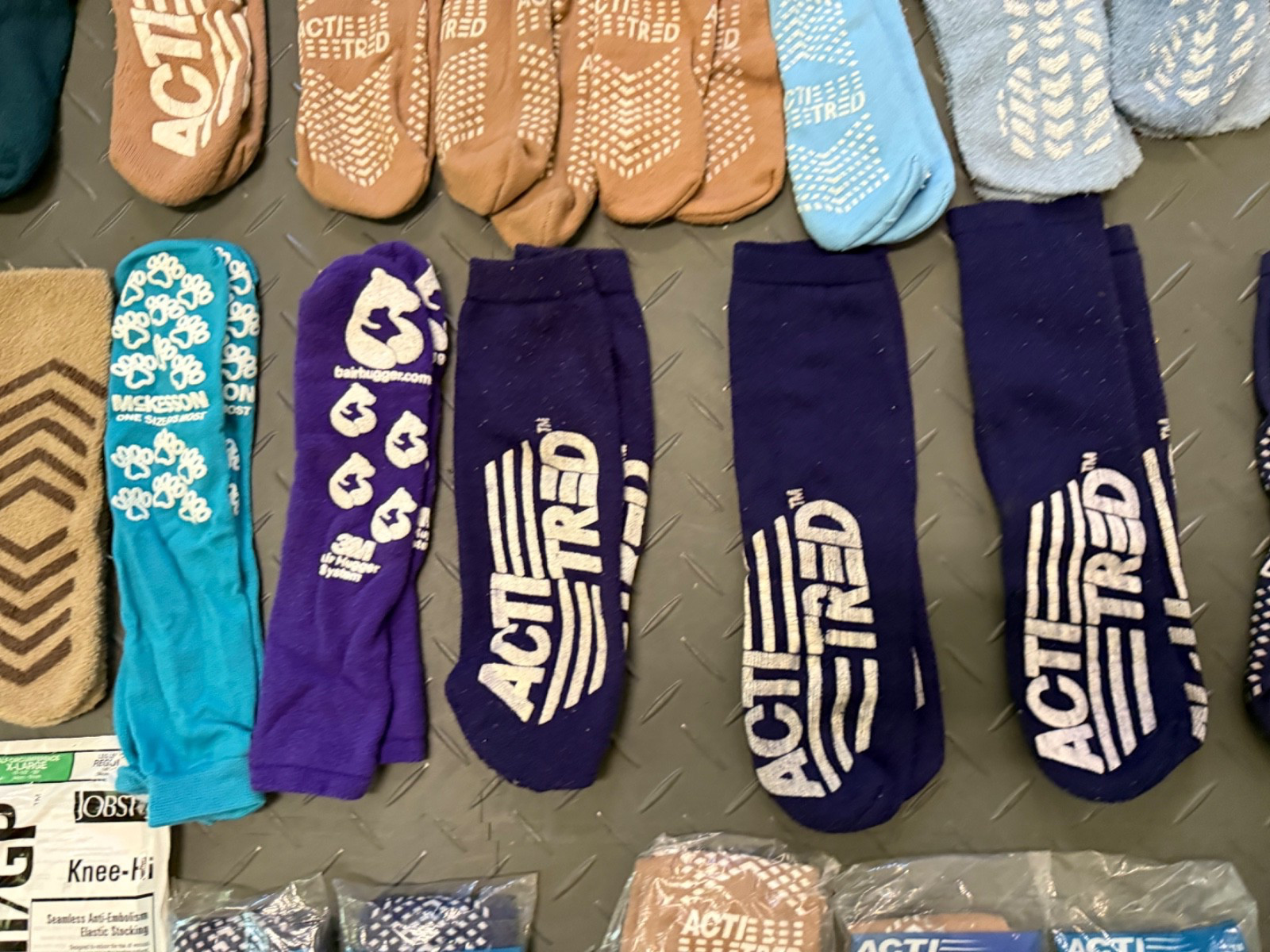 (40) Pairs Acti-Tred Patient Slippers No-Slip Socks FREE SHIPPING!