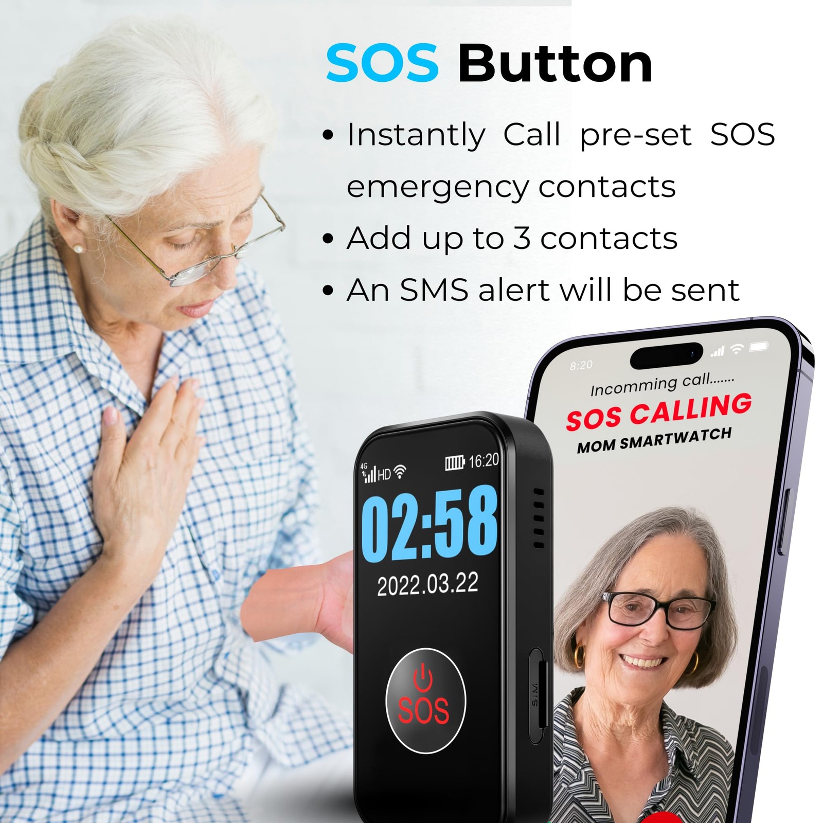 New 2026 Fall Alert Device, Medical Alert Pendant with for Seniors, SOS Call,…