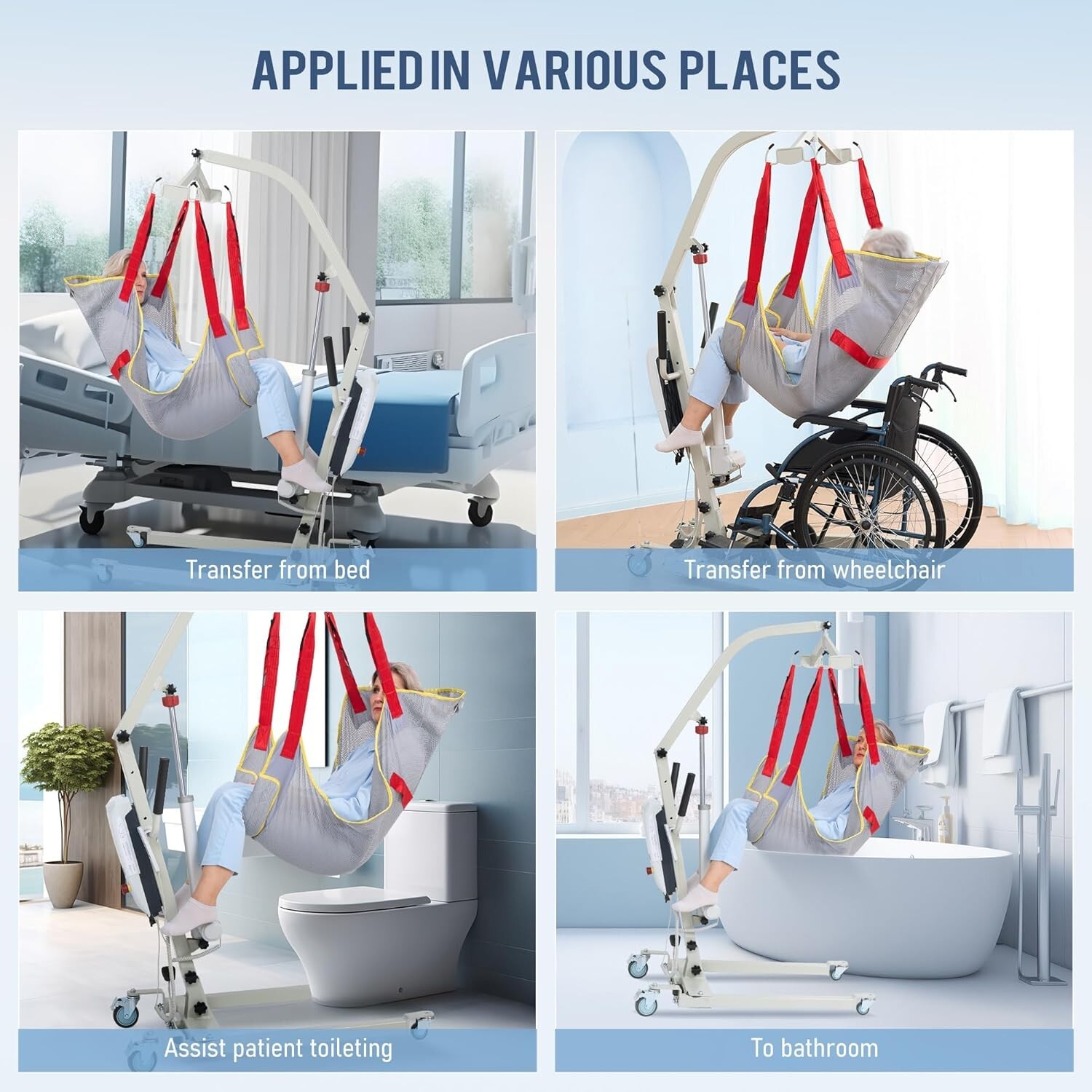 Full Body Patient Lift Sling Lifting/Transferring Medical Aid Sling Up to 510lb