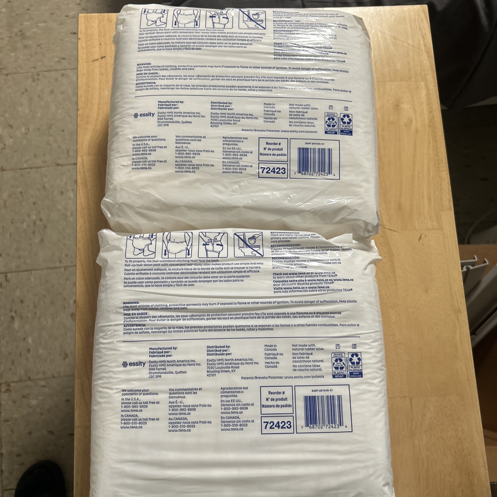 Lot Of 2 – Tena Adult Protective Underwear/Diaper, Size L, 45, 18/pack 36 Total