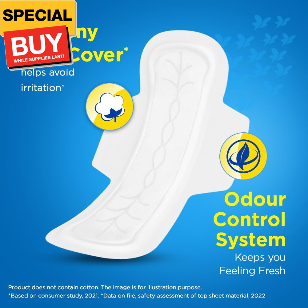 Secure Extra Large Cottony Soft Cover Sanitary Pads for Women with Wings, 40 Pad