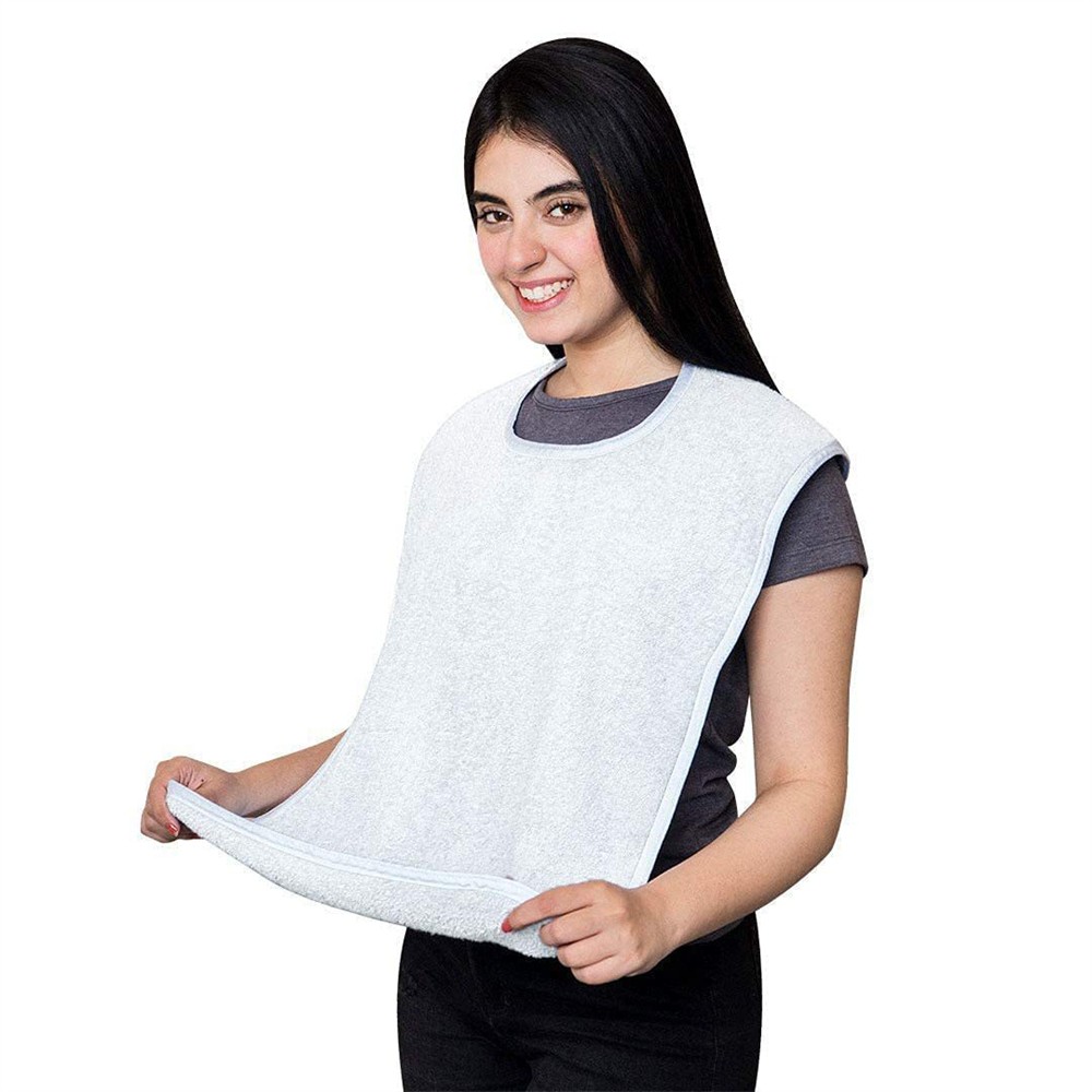 Waterproof Adult Feeding Bib Apron with Pocket for Seniors Elderly Care Patients