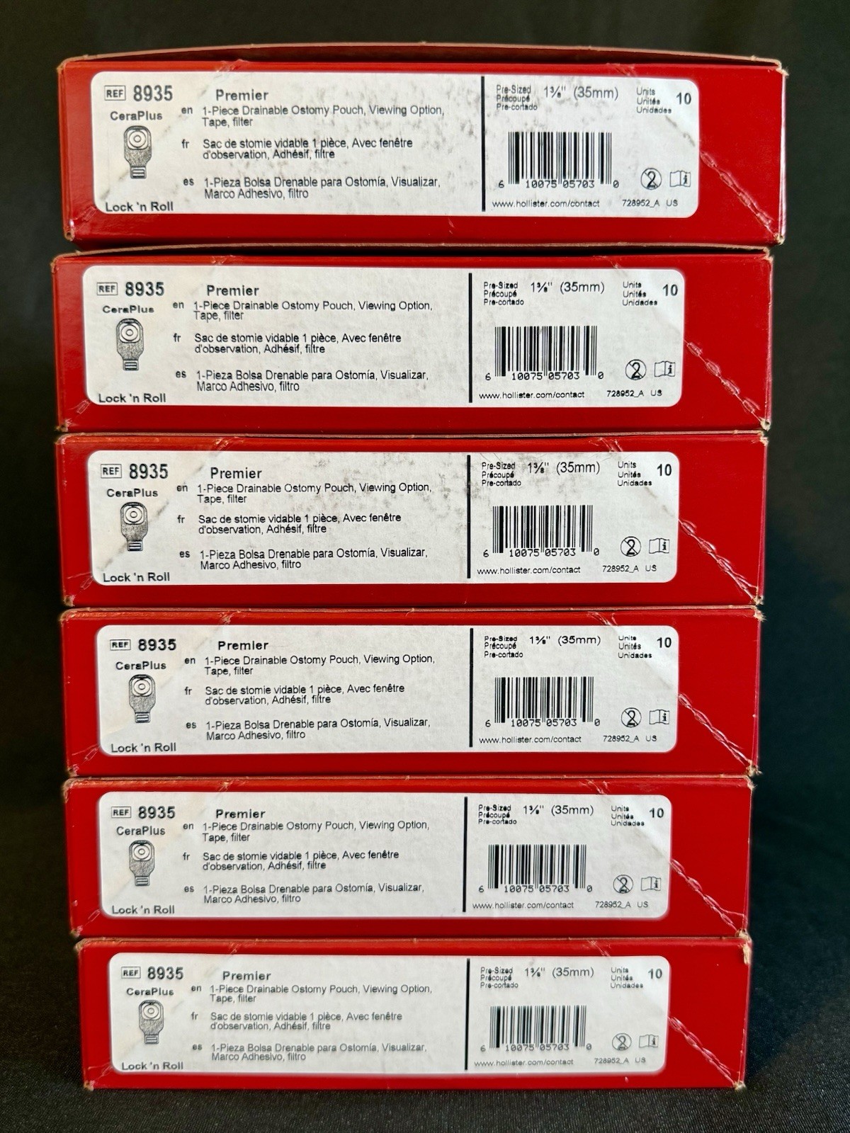 6 NEW BOXES Hollister 8935 CeraPlus Premier Drainable Ostomy Pouch EXPIRES 2030
