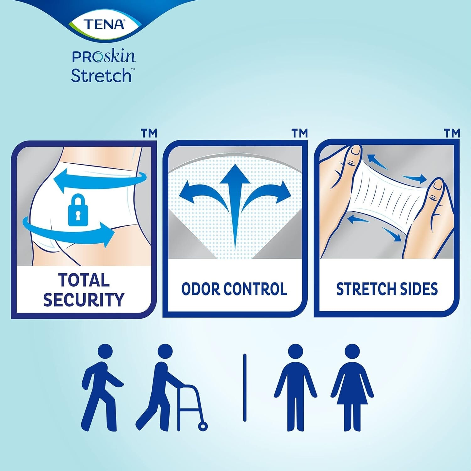Tena Stretch Incontinence Brief Breathable Stretch Ultra Absorbency L/XL 36 Ct