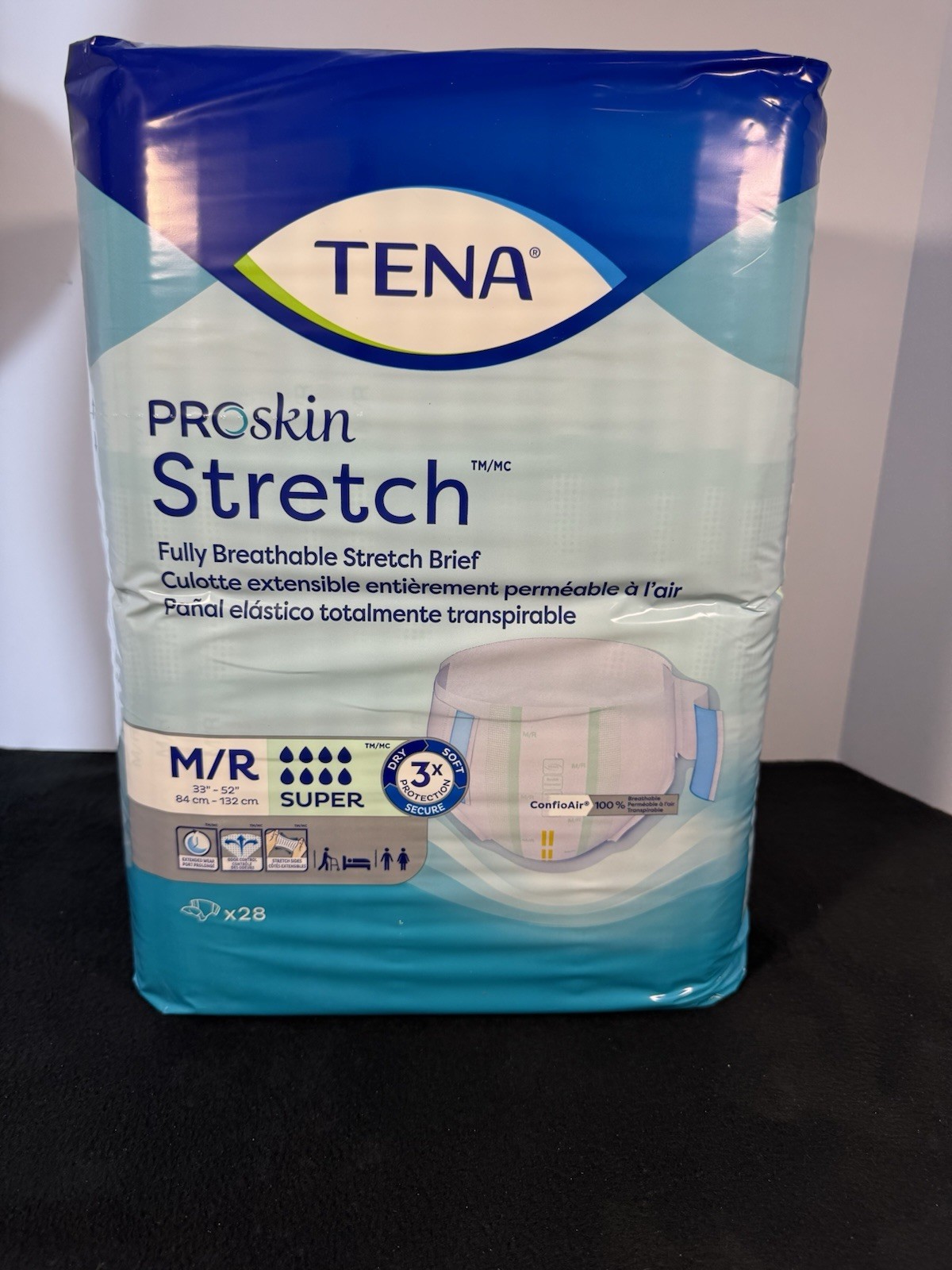 TENA ProSkin Stretch Super Incontinence Brief M Breathable 67902 55 56 Ct 2×28