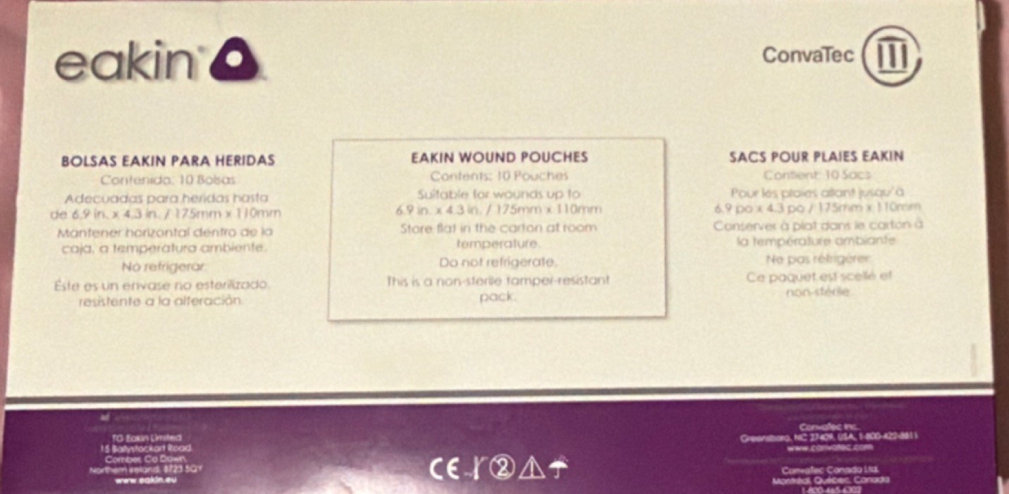 Eakin Wound Drainage Collector Clear Oval 6.9×4.3 839262 Plastic