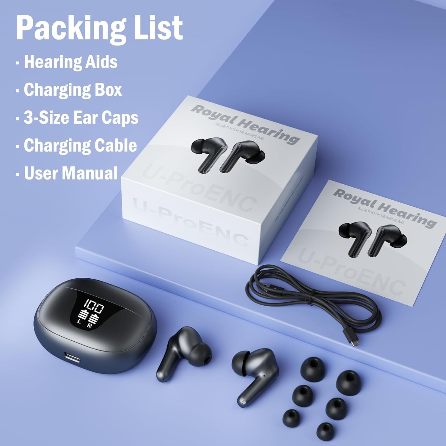 TTQ OTC Hearing Aids for Seniors with Bluetooth, Smart Noise Cancelling & 3-Leve