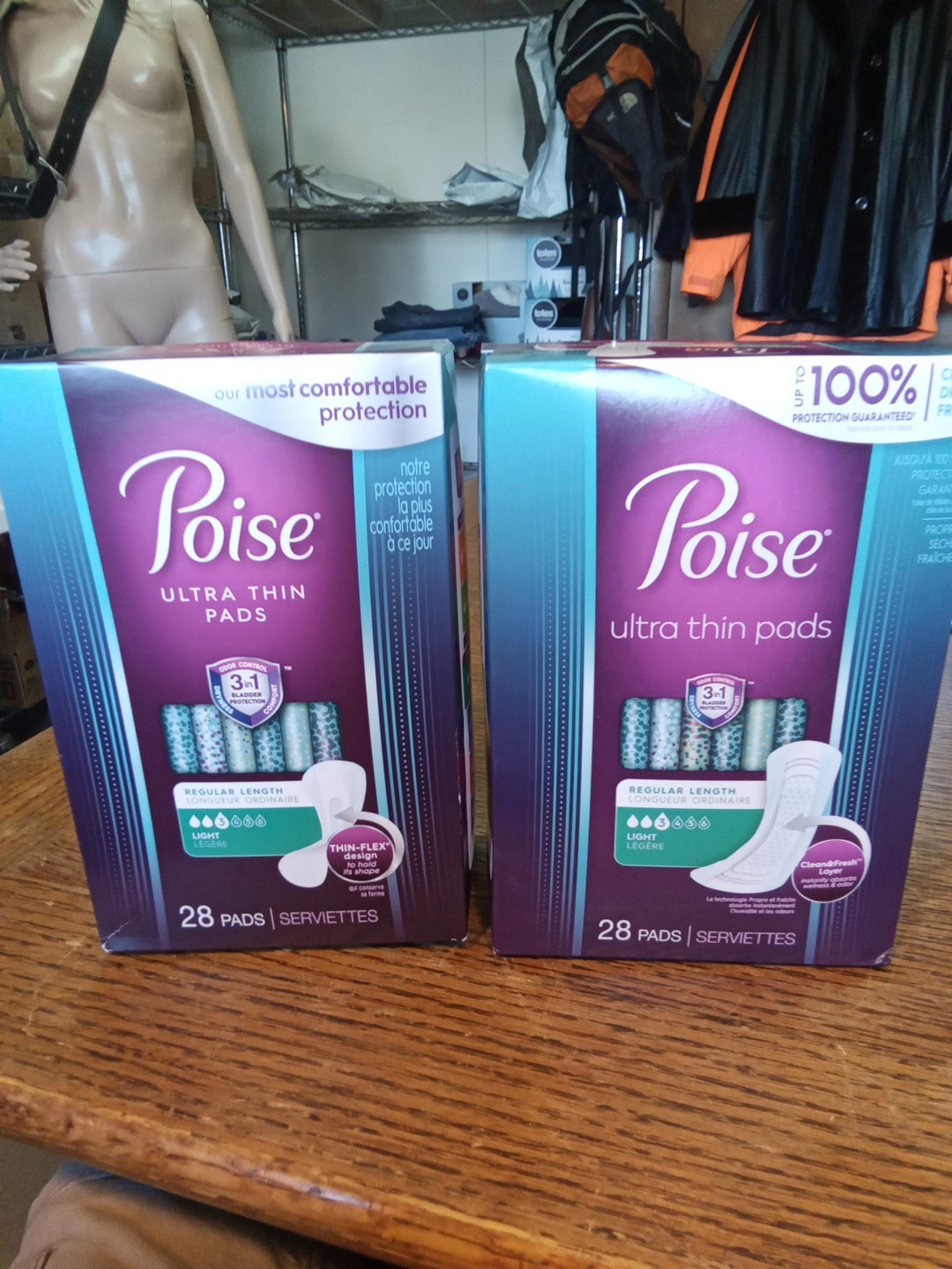 Lot Of 2 Poise Ultra Thin Pads #3 Light Absorbency, Regular Length 56 pads