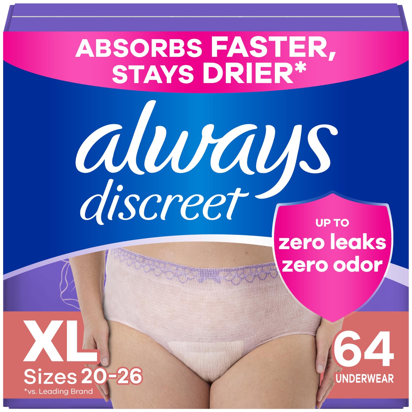 Extra Large Women’s Incontinence Underwear – 100% Bladder Leak Protection, 64