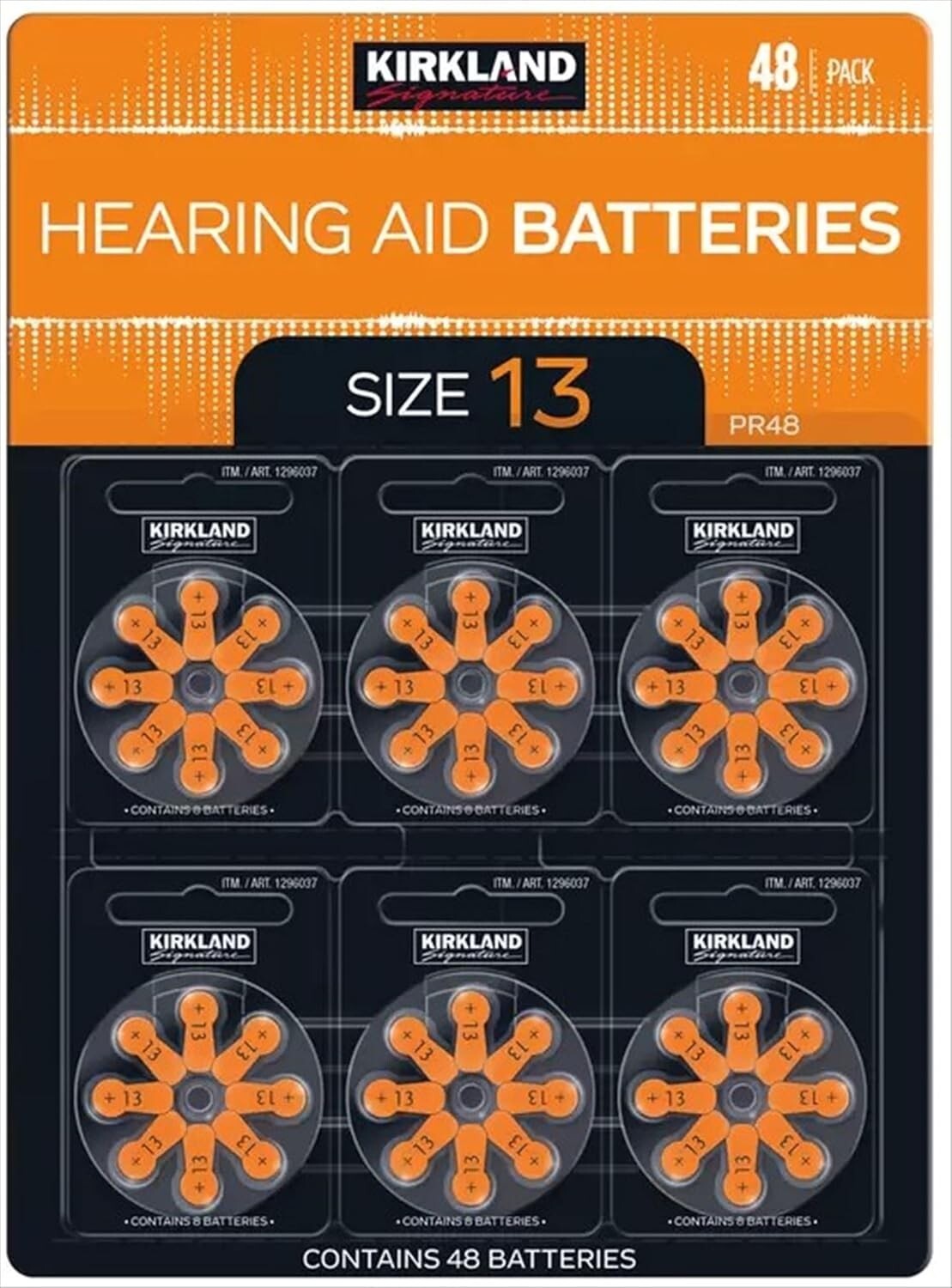 Kirkland Signature Hearing Aid Batteries Size 13 (48 Pack)
