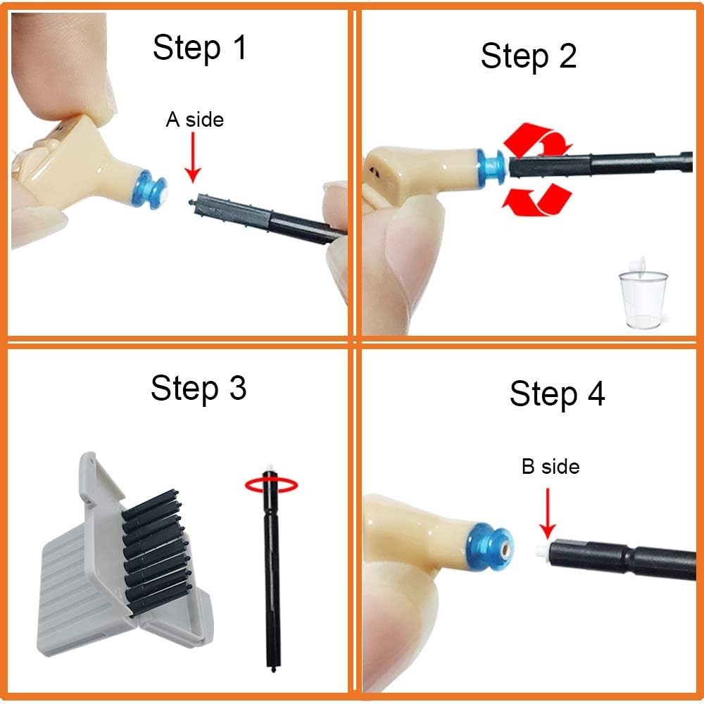 Complete Hearing Aid Care Set – 3 Packs of Wax Guards with Cleaning Brush & Case