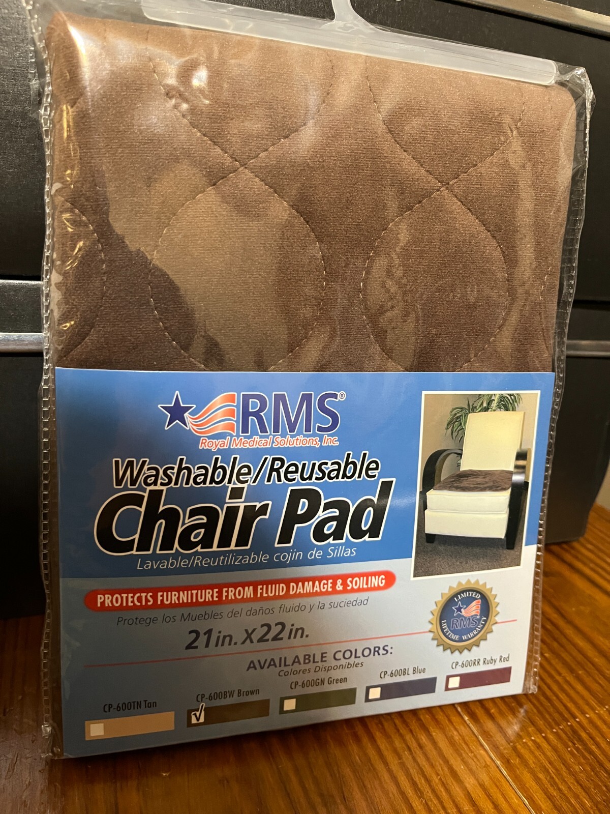 RMS Incontinence Seat Pad Chair Bed Protector Reusable and Washable 21×22 In