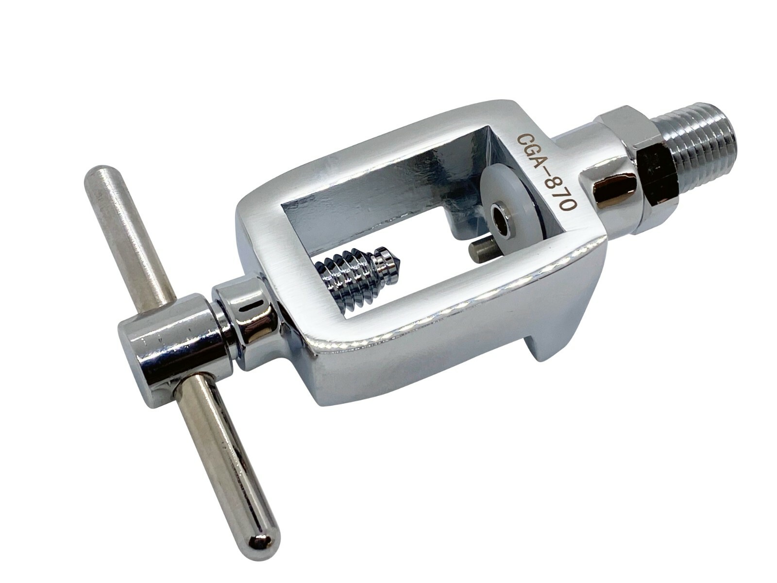 Medical Oxygen Cylinder CGA 870 Polished Chrome Pin Index Yoke 1/4″ Male NPT