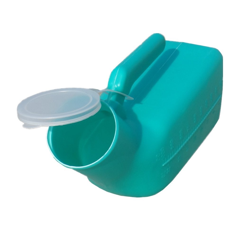 Thick Firm Male Urinal,Urine Bottle with Replacement Lids 32oz./1000mL (Green…