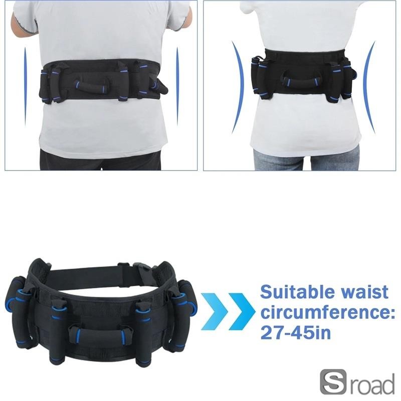 Adjustable Gait Transfer Safety Belt With 7 Handles NonSlip Elderly Mobility Aid