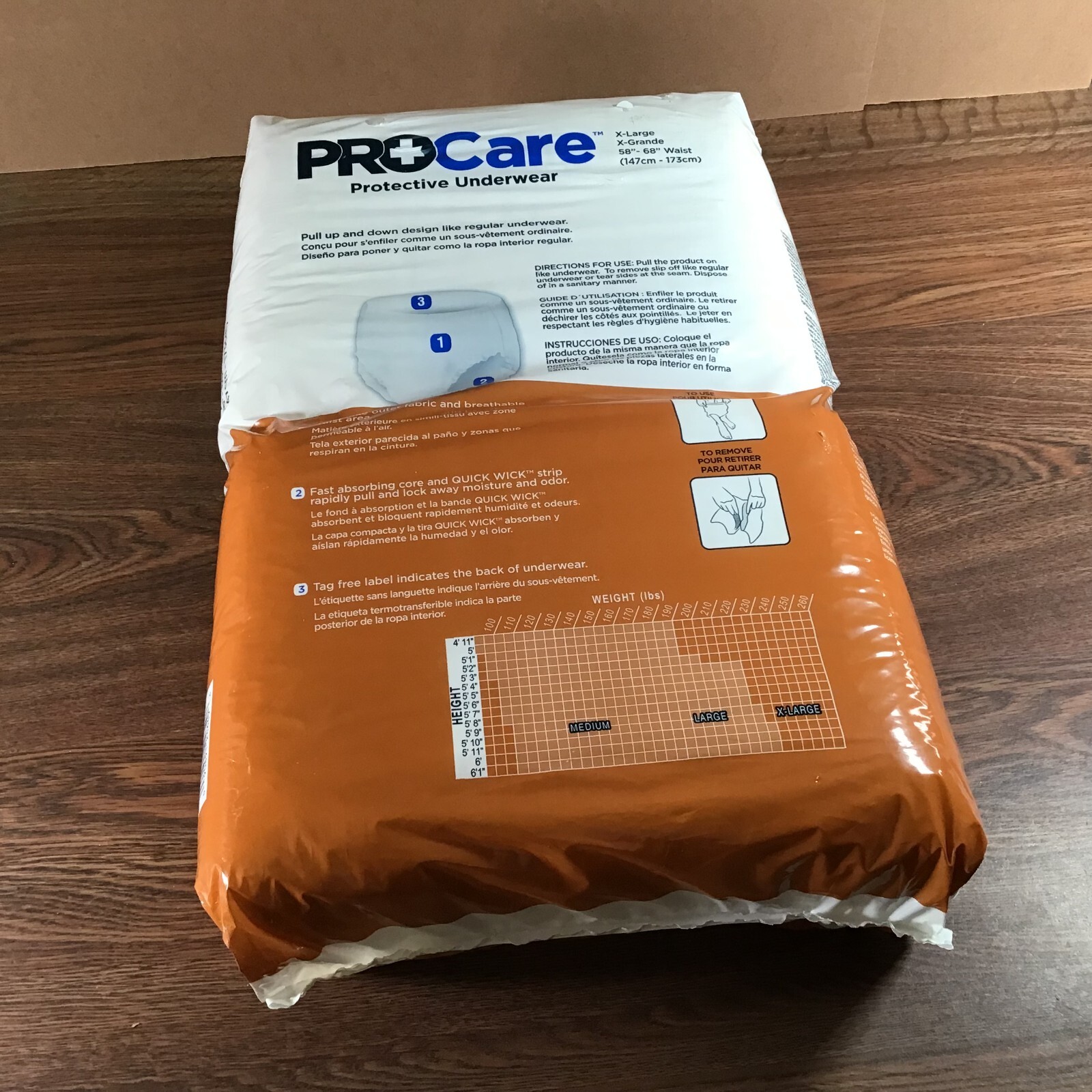 28-COUNT ProCare Protective Underwear X-Large New Sealed Bag Moderate to Maximum
