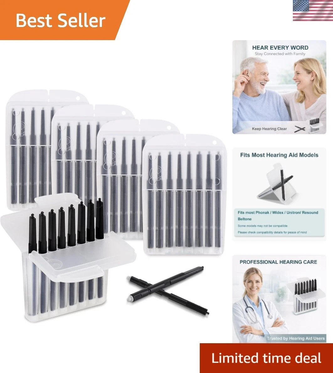 Hearing Aid Wax Guards – Compatible with Phonak, Widex, Resound & Unitron Hearin